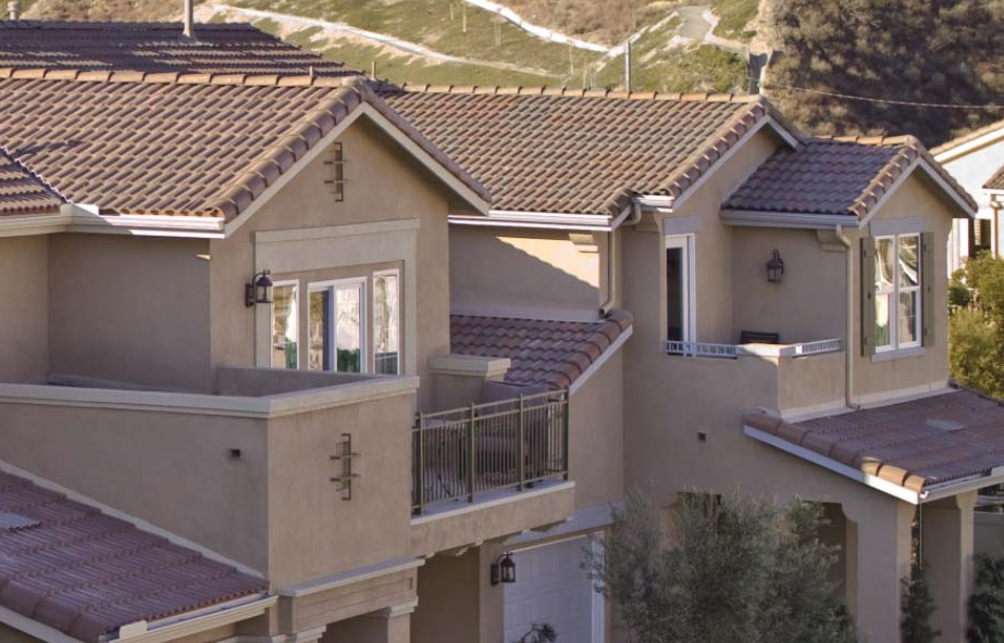 Large mansion with concrete tile roof